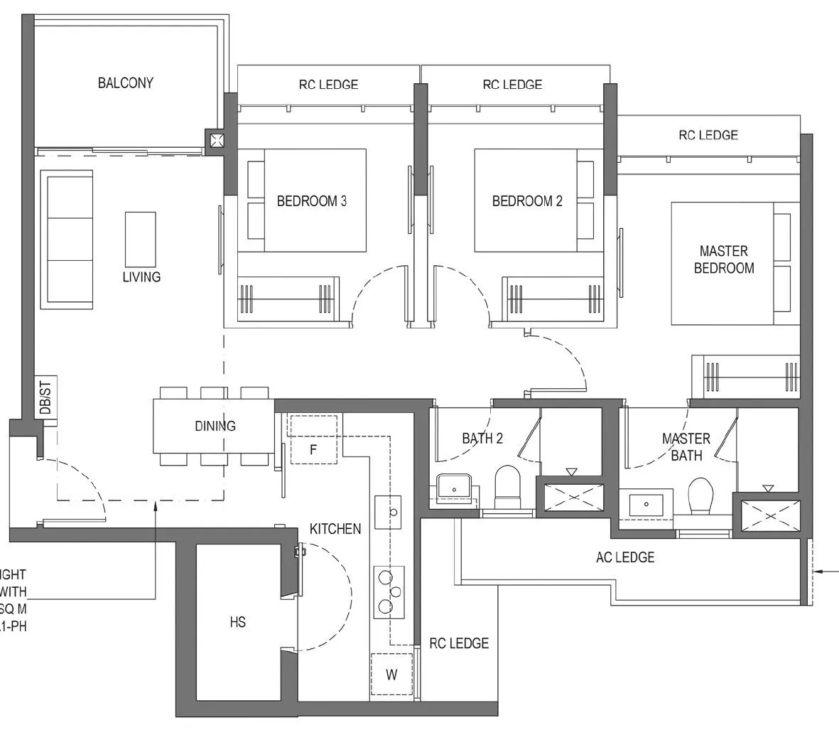 Lumina Grand floor plan 3 bed room
