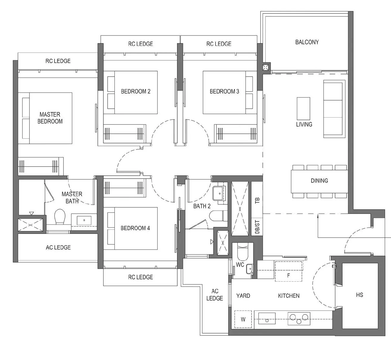 Lumina Grand floor plan 4 bed room